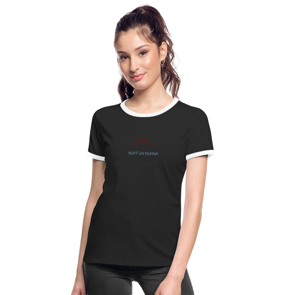 DAMEN KONTRAST SHIRT - NUFF UN NUNNA DARK - Schwarz/Weiß
