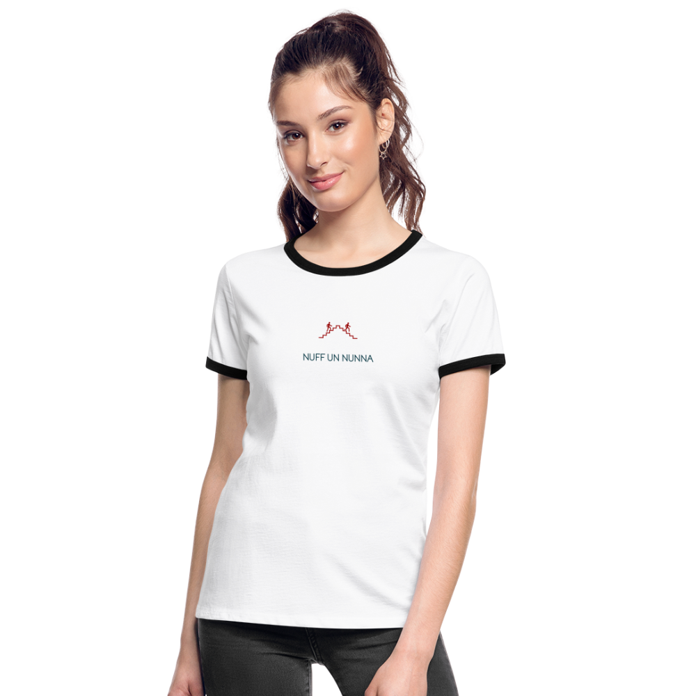 DAMEN KONTRAST SHIRT - NUFF UN NUNNA TRANSPARENT - Weiß/Schwarz
