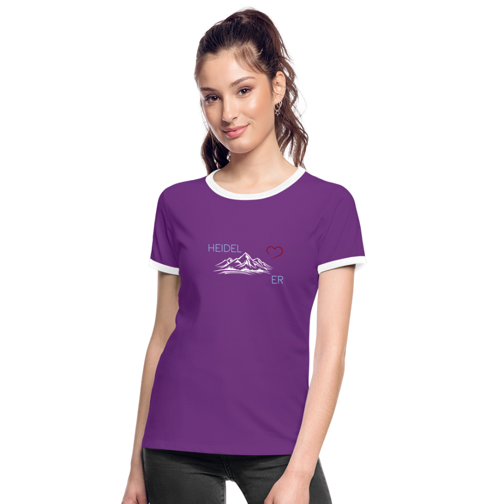 DAMEN KONTRAST SHIRT- HEIDEL(BERG)ER DARK - Lila/Weiß