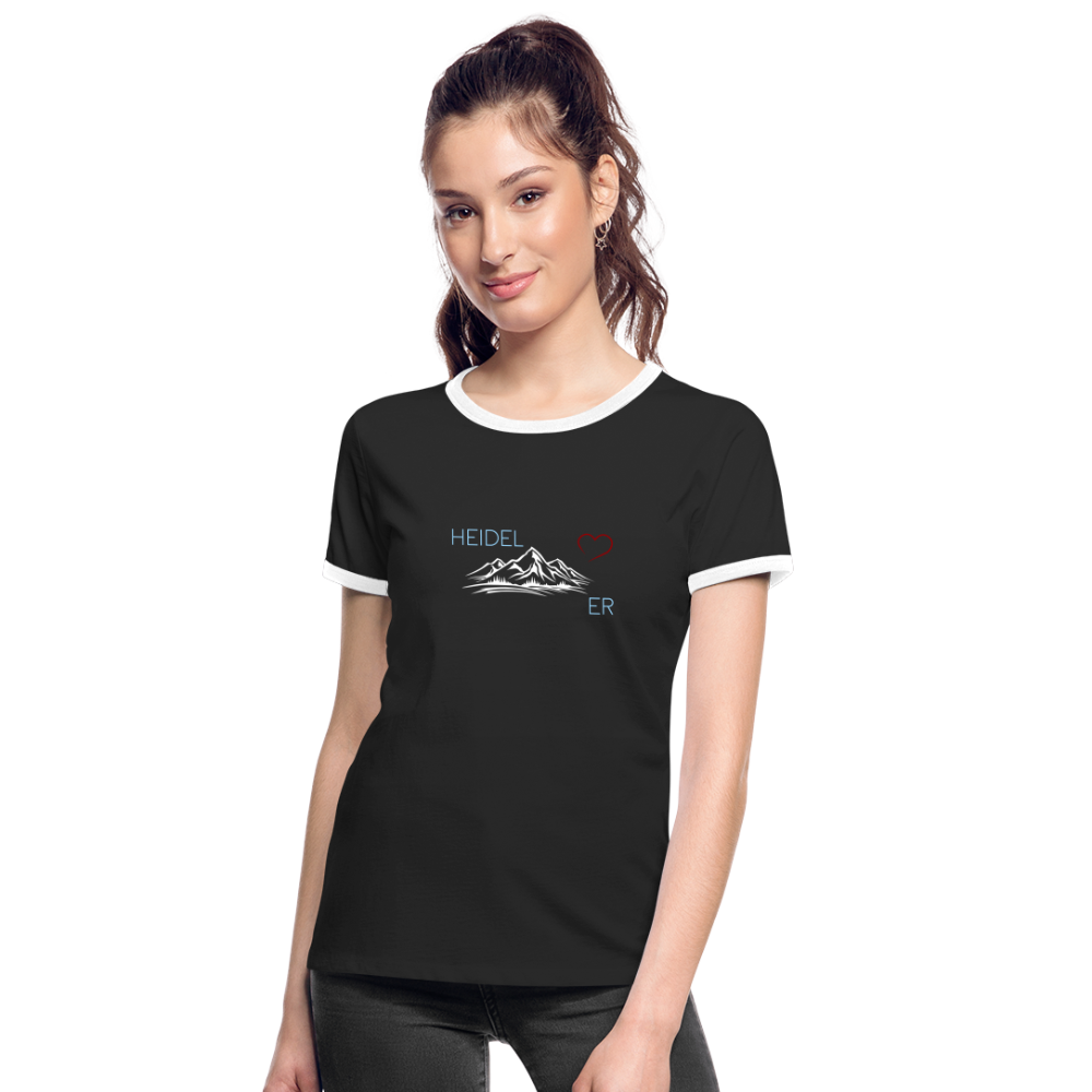 DAMEN KONTRAST SHIRT- HEIDEL(BERG)ER DARK - Schwarz/Weiß