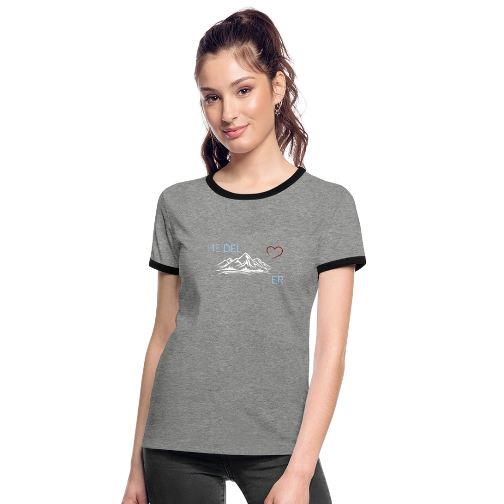 DAMEN KONTRAST SHIRT- HEIDEL(BERG)ER DARK - Grau meliert/Schwarz