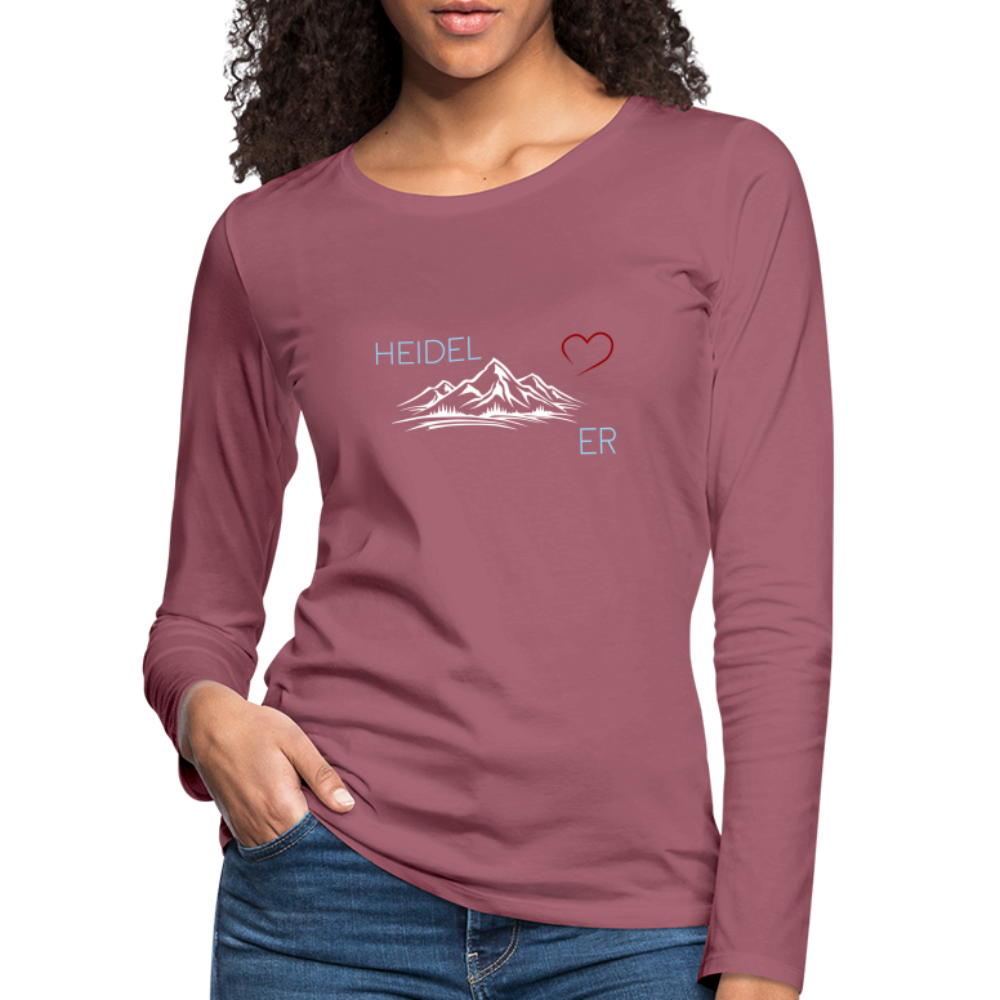 DAMEN LANGARM-SHIRT - HEIDEL(BERG)ER DARK - Malve