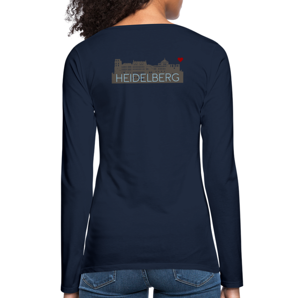 DAMEN LANGARM-SHIRT - HEIDELBERGER SCHLOSS (DESIGN HINTEN) DARK - Navy