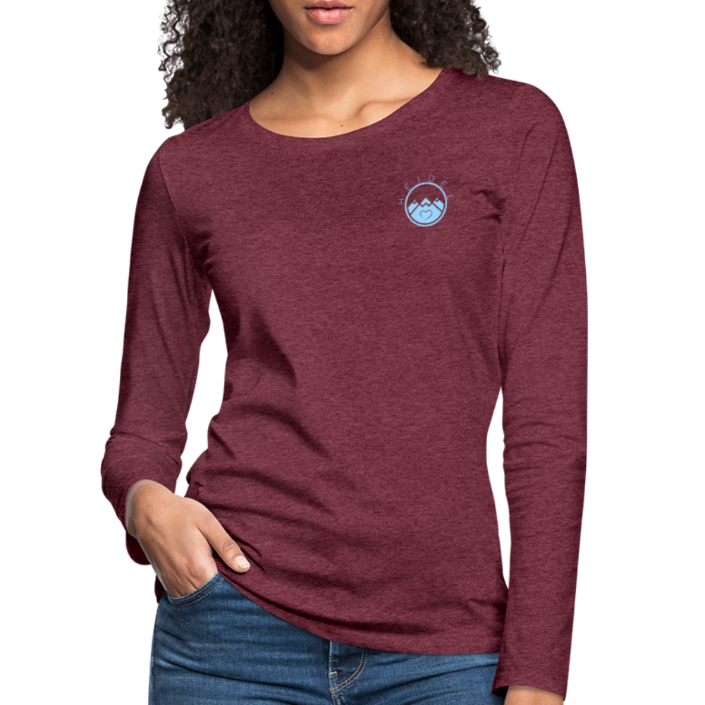 DAMEN LANGARM-SHIRT - HEIDELBERGER SCHLOSS (DESIGN HINTEN) DARK - Bordeauxrot meliert