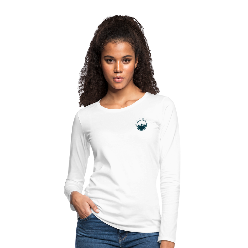 DAMEN LANGARM-SHIRT - HEIDELBERGER SCHLOSS (DESIGN HINTEN) TRANSPARENT - weiß