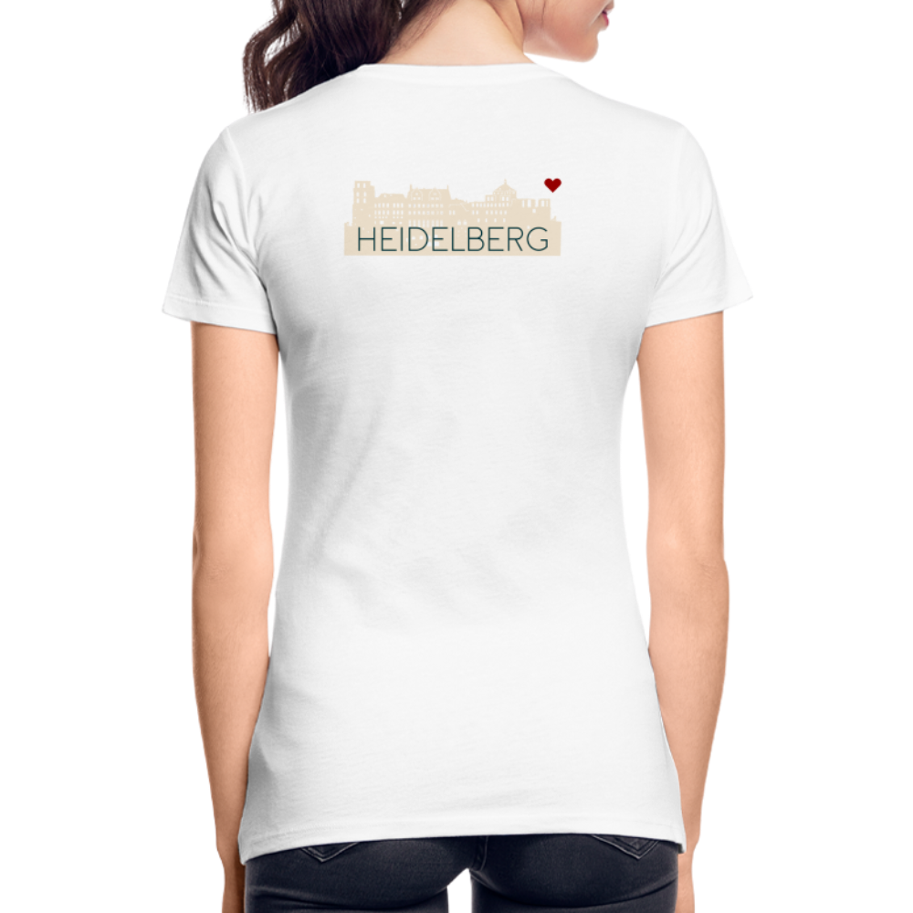 DAMEN ORGANIC SHIRT - HEIDELBERGER SCHLOSS (DESIGN HINTEN) TRANSPARENT - weiß
