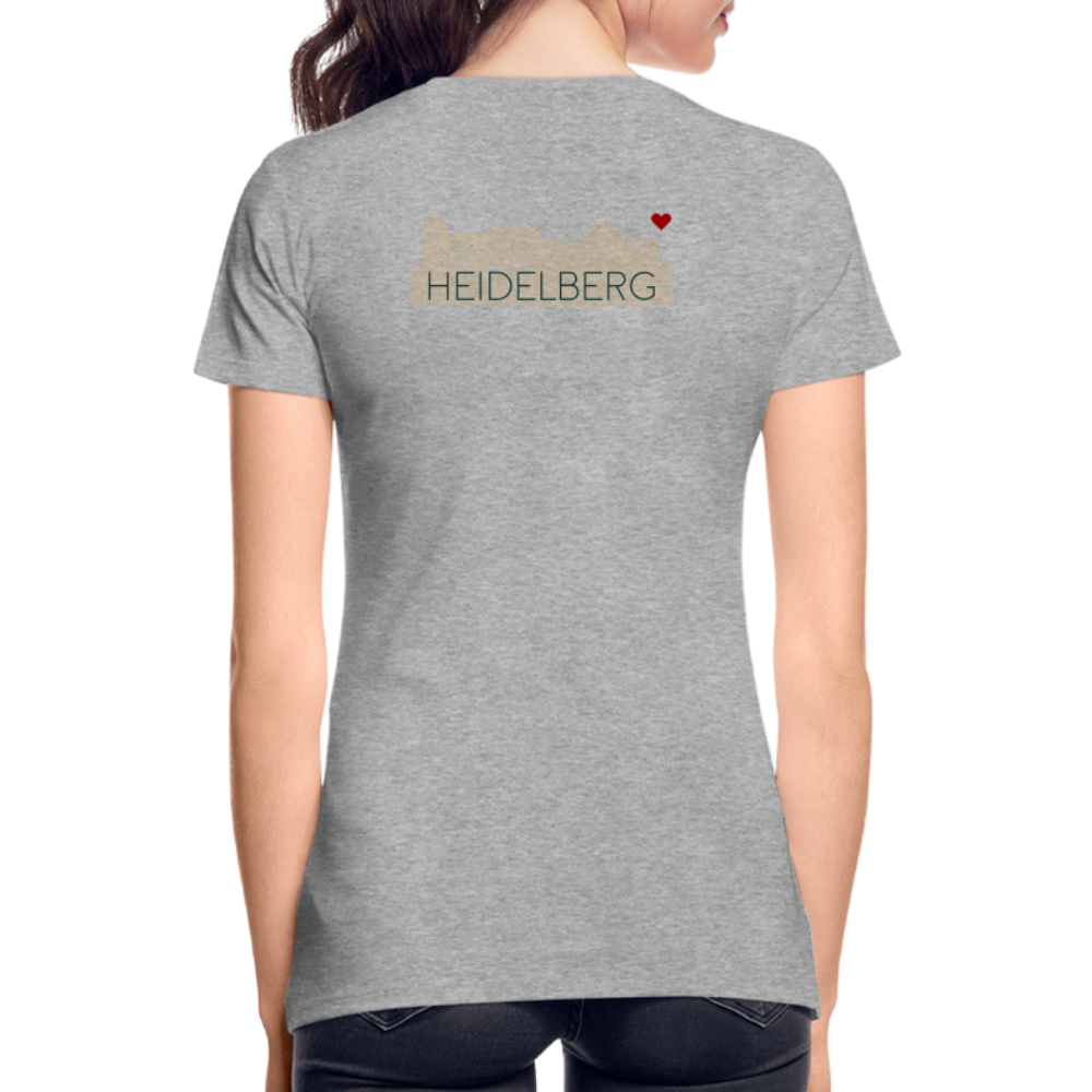DAMEN ORGANIC SHIRT - HEIDELBERGER SCHLOSS (DESIGN HINTEN) TRANSPARENT - Grau meliert