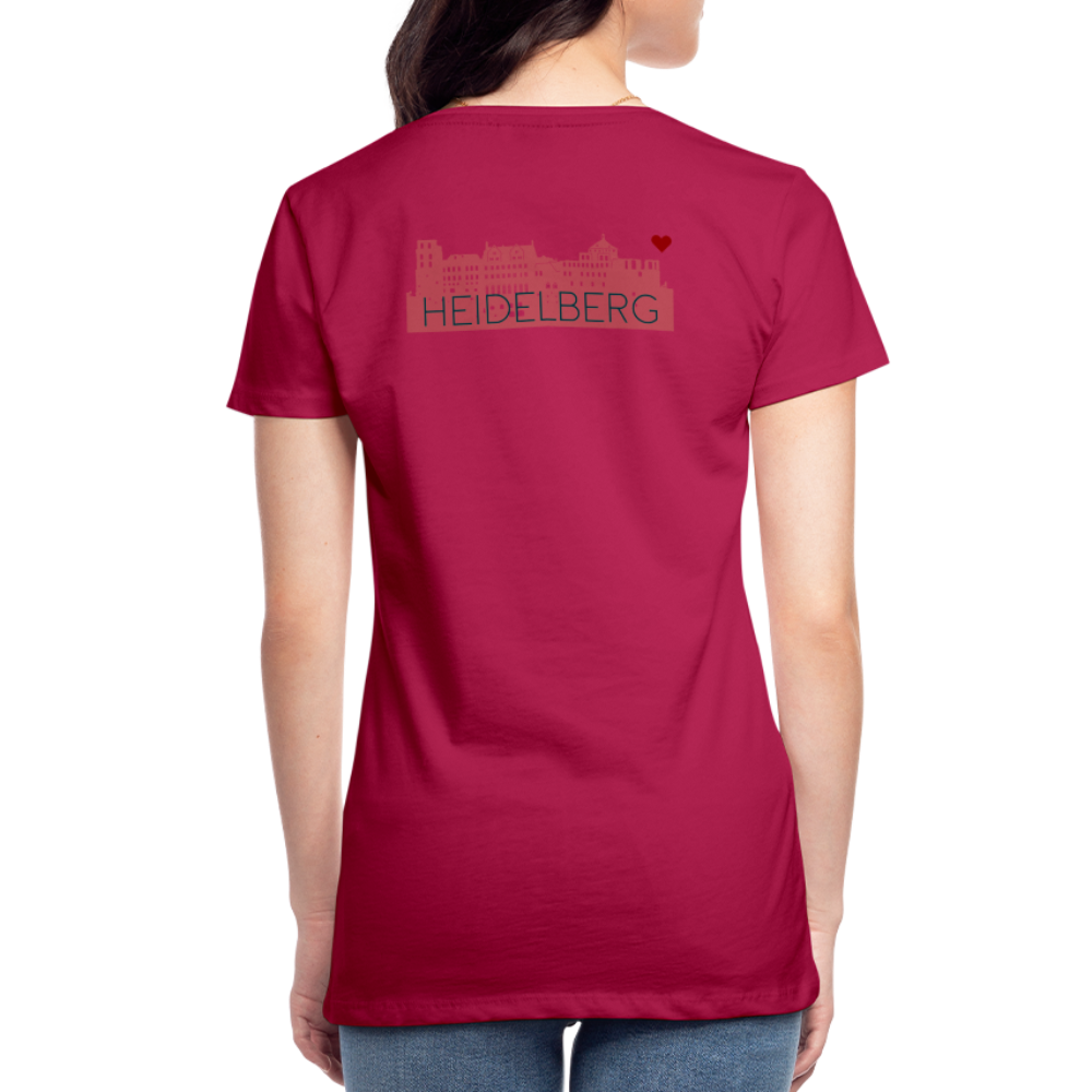 DAMEN SHIRT - HEIDELBERGER SCHLOSS (DESIGN HINTEN) TRANSPARENT - dunkles Pink