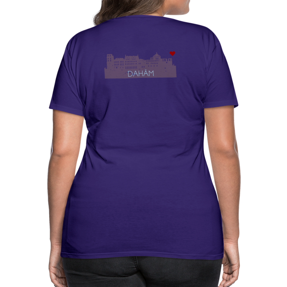 DAMEN SHIRT - HEIDELBERGER SCHLOSS DAHÄM (DESIGN HINTEN) DARK - Lila