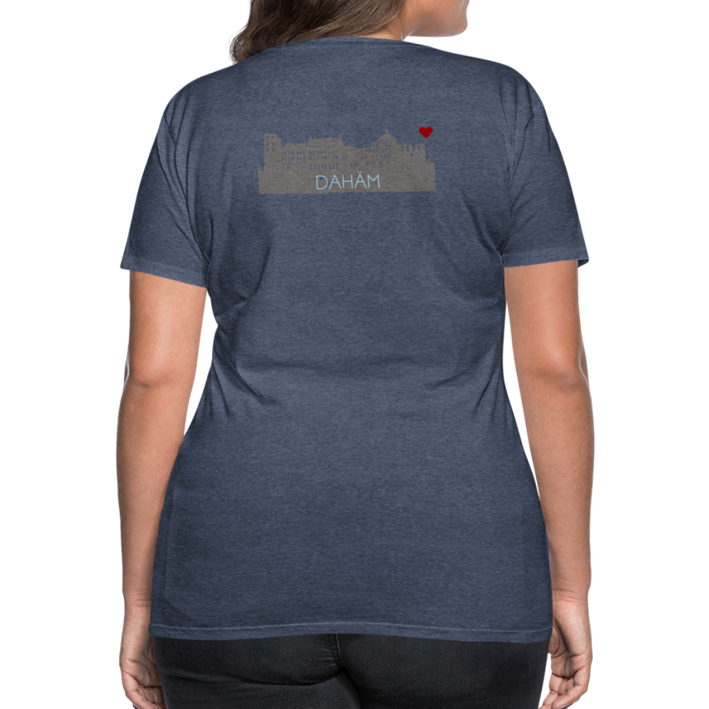 DAMEN SHIRT - HEIDELBERGER SCHLOSS DAHÄM (DESIGN HINTEN) DARK - Blau meliert