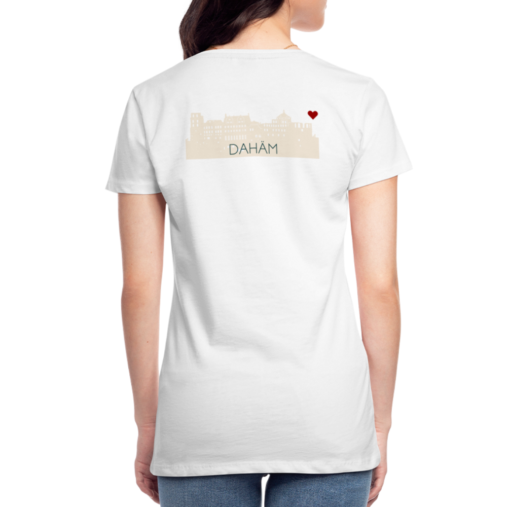 DAMEN SHIRT - HEIDELBERGER SCHLOSS DAHÄM (DESIGN HINTEN) TRANSPARENT - Weiß