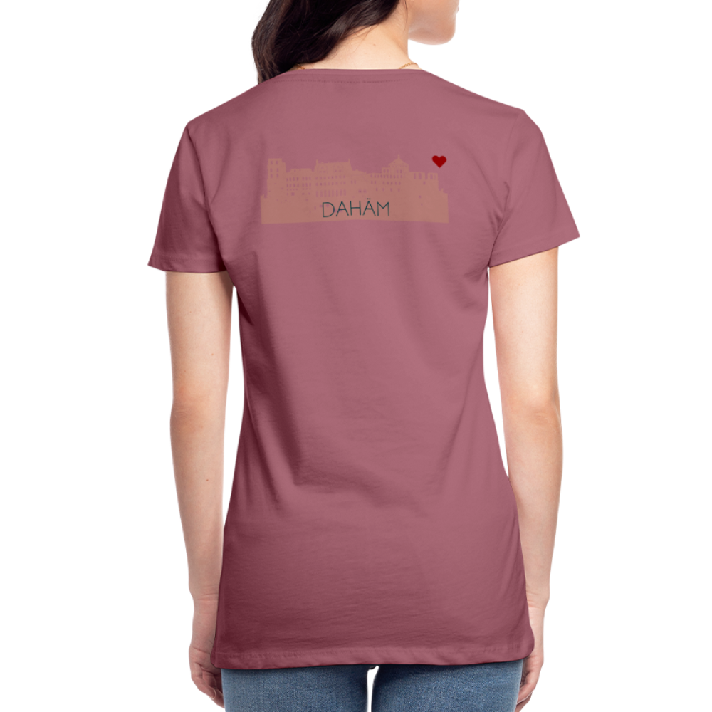 DAMEN SHIRT - HEIDELBERGER SCHLOSS DAHÄM (DESIGN HINTEN) TRANSPARENT - Malve