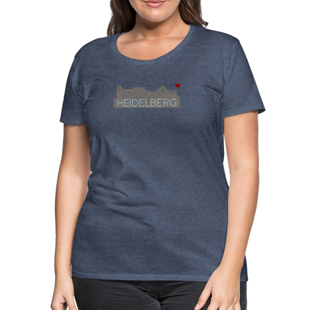 DAMEN SHIRT - HEIDELBERGER SCHLOSS DARK - Blau meliert