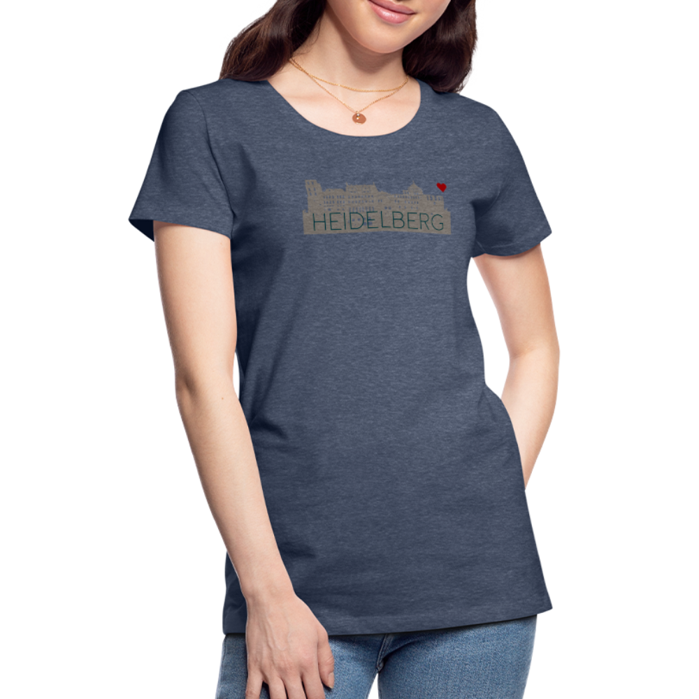 DAMEN SHIRT - HEIDELBERGER SCHLOSS TRANSPARENT - Blau meliert