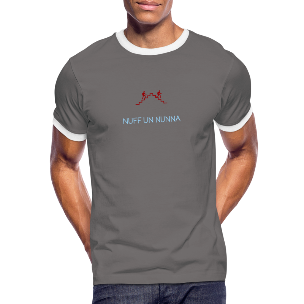 HERREN KONTRAST SHIRT - NUFF UN NUNNA DARK - Dunkelgrau/Weiß