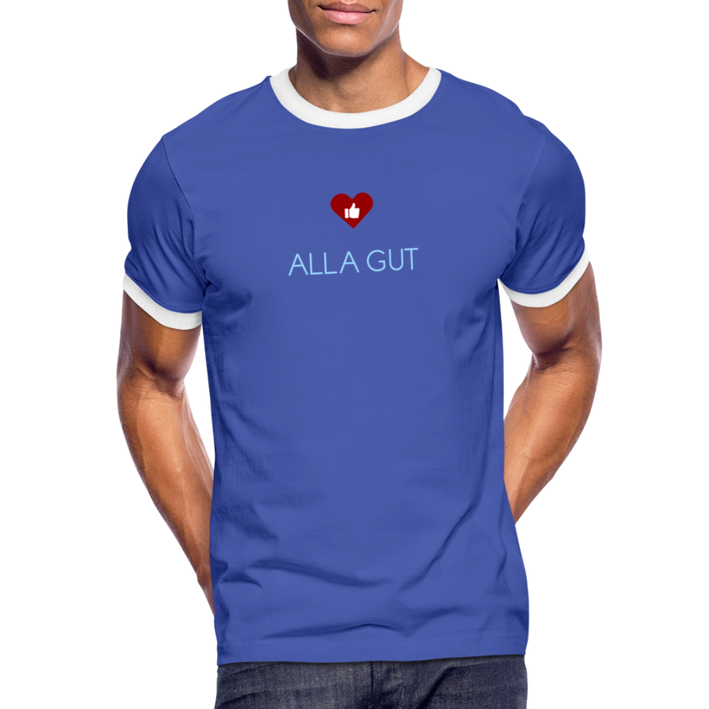 HERREN KONTRAST SHIRT- ALLA GUT DARK - Blau/Weiß