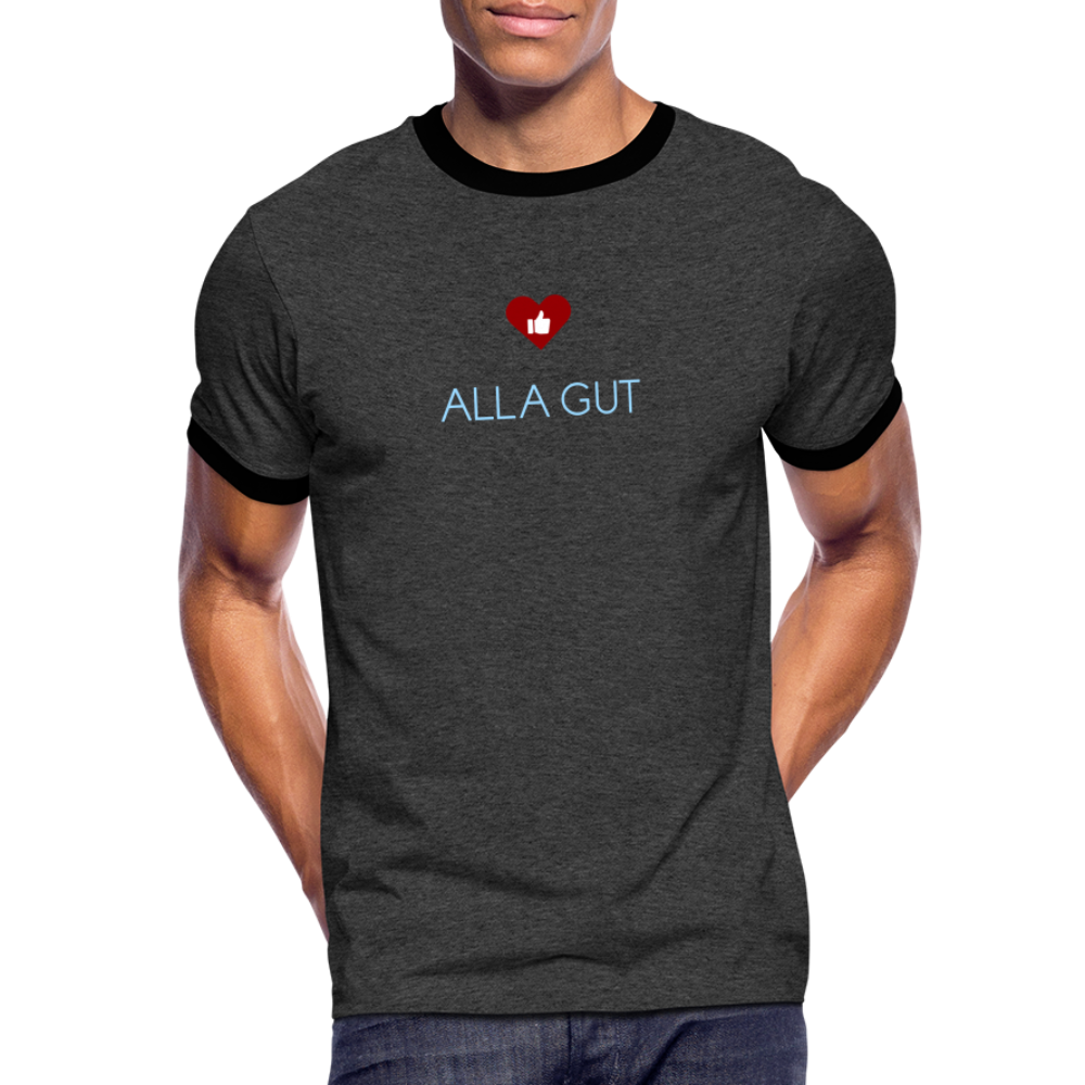 HERREN KONTRAST SHIRT- ALLA GUT DARK - Anthrazit/Schwarz