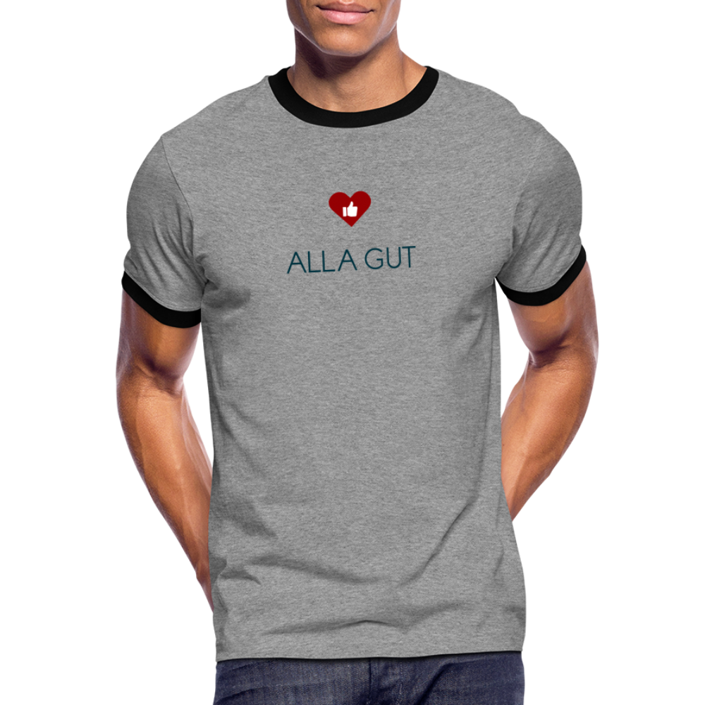 HERREN KONTRAST SHIRT- ALLA GUT TRANSPARENT - Grau meliert/Schwarz