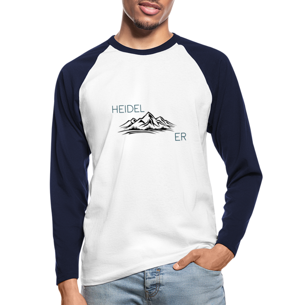 HERREN LANGARM KONTRAST SHIRT- HEIDEL(BERG)ER TRANSPARENT - Weiß/Navy