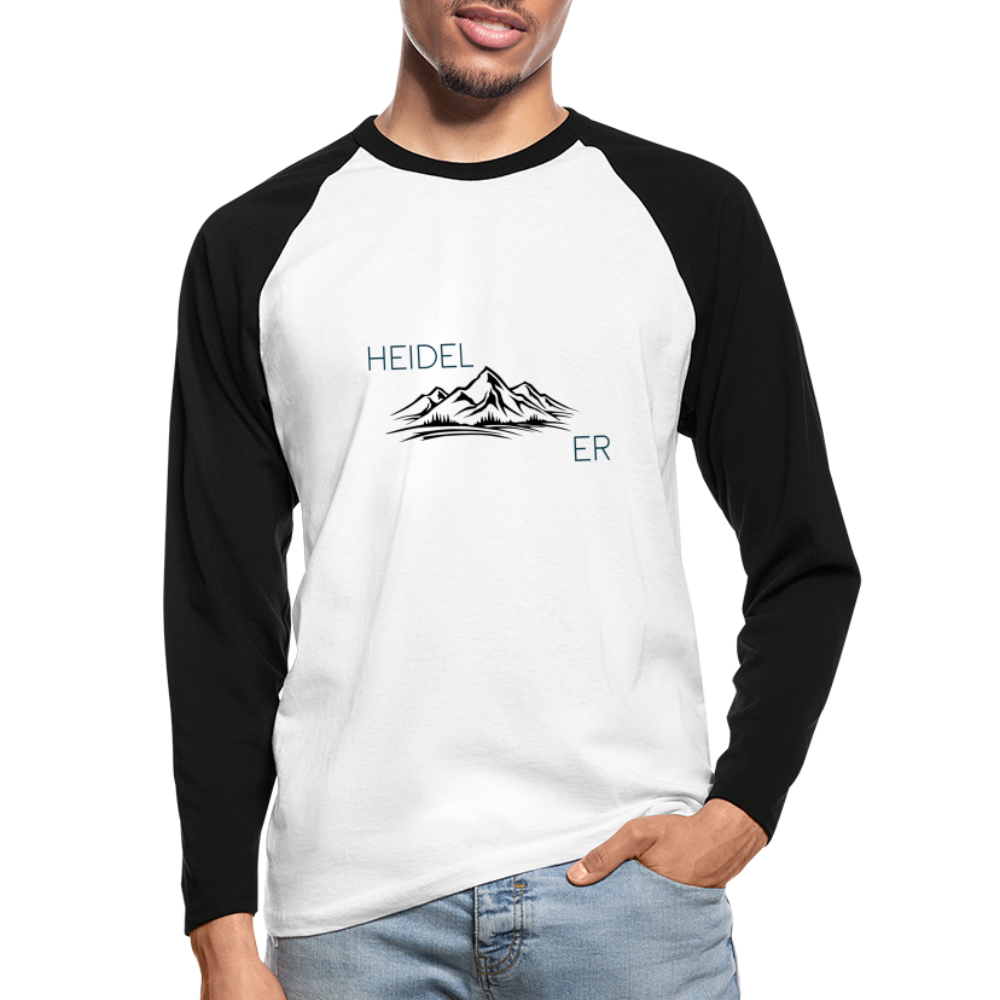 HERREN LANGARM KONTRAST SHIRT- HEIDEL(BERG)ER TRANSPARENT - Weiß/Schwarz