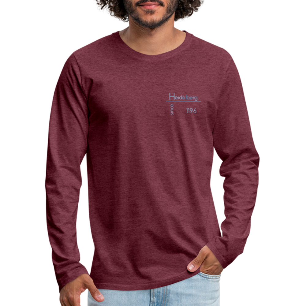 HERREN LANGARM-SHIRT - HEIDELBERG SINCE DARK - Bordeauxrot meliert