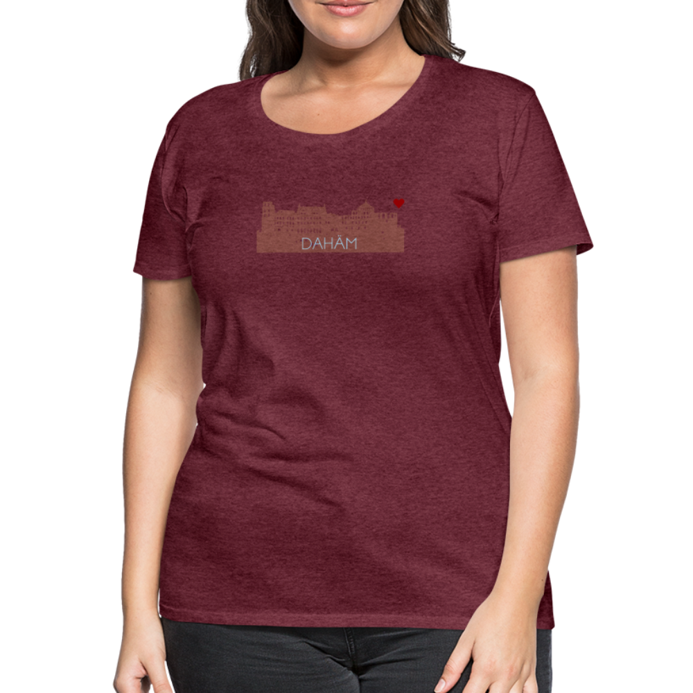 DAMEN SHIRT - HEIDELBERGER SCHLOSS DAHÄM DARK - Bordeauxrot meliert
