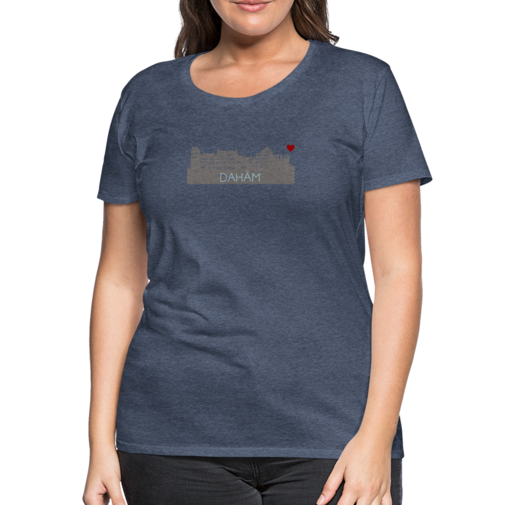DAMEN SHIRT - HEIDELBERGER SCHLOSS DAHÄM DARK - Blau meliert