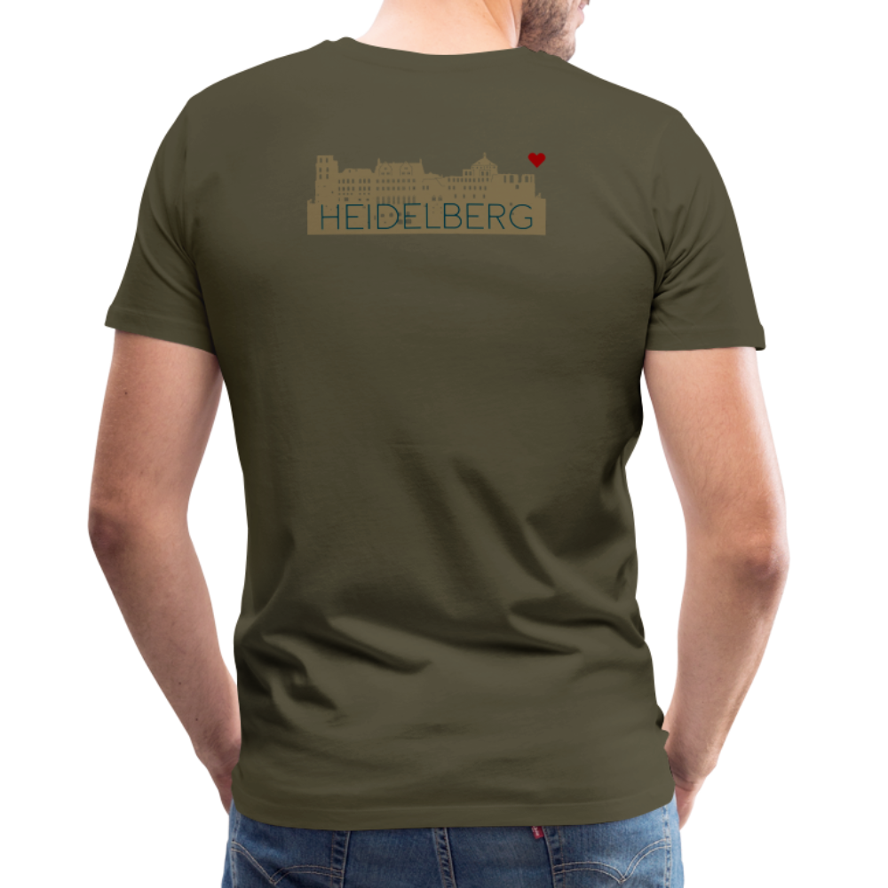 HERREN SHIRT - HEIDELBERGER SCHLOSS (DESIGN HINTEN) TRANSPARENT - Khaki