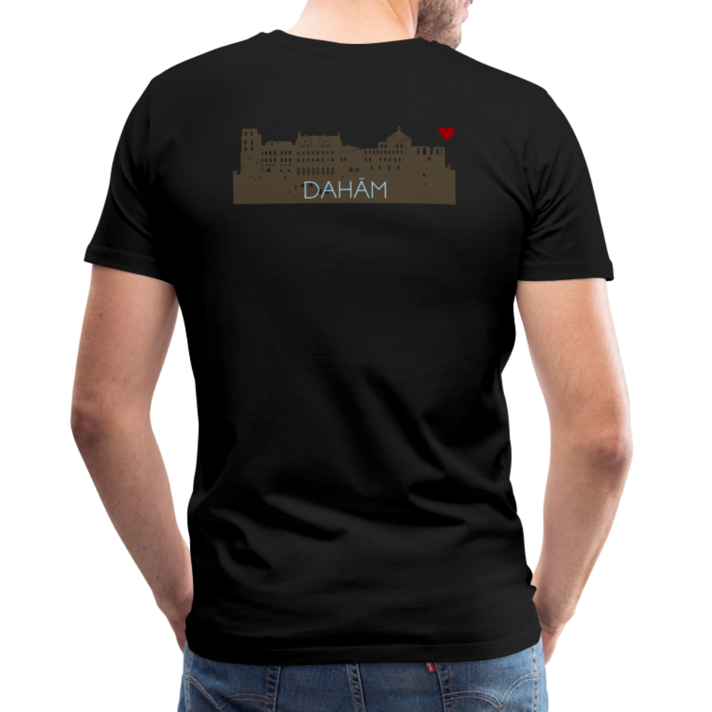 HERREN SHIRT - HEIDELBERGER SCHLOSS DAHÄM (DESIGN HINTEN) DARK - Schwarz
