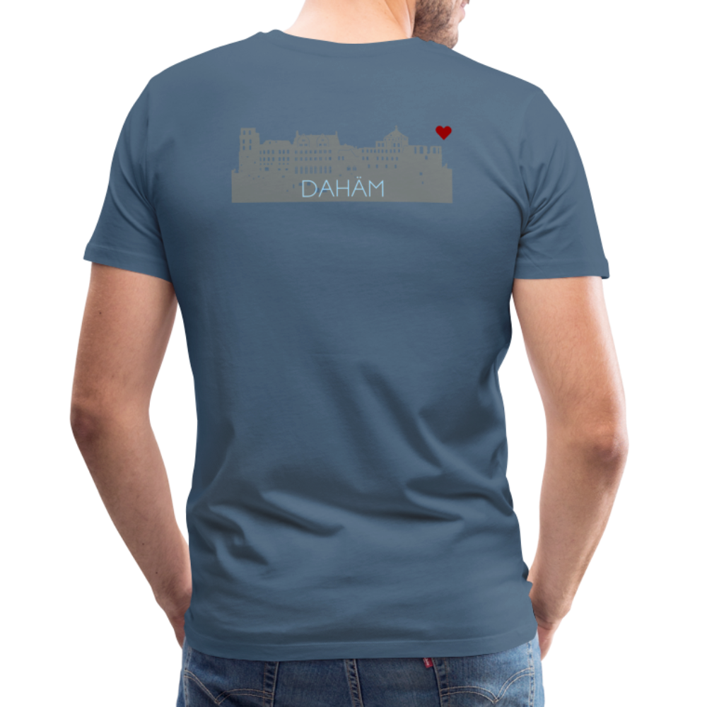 HERREN SHIRT - HEIDELBERGER SCHLOSS DAHÄM (DESIGN HINTEN) DARK - Blaugrau