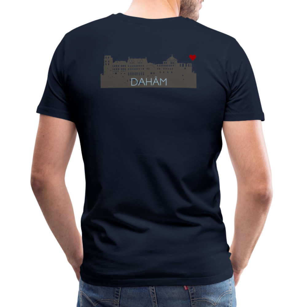 HERREN SHIRT - HEIDELBERGER SCHLOSS DAHÄM (DESIGN HINTEN) DARK - Navy