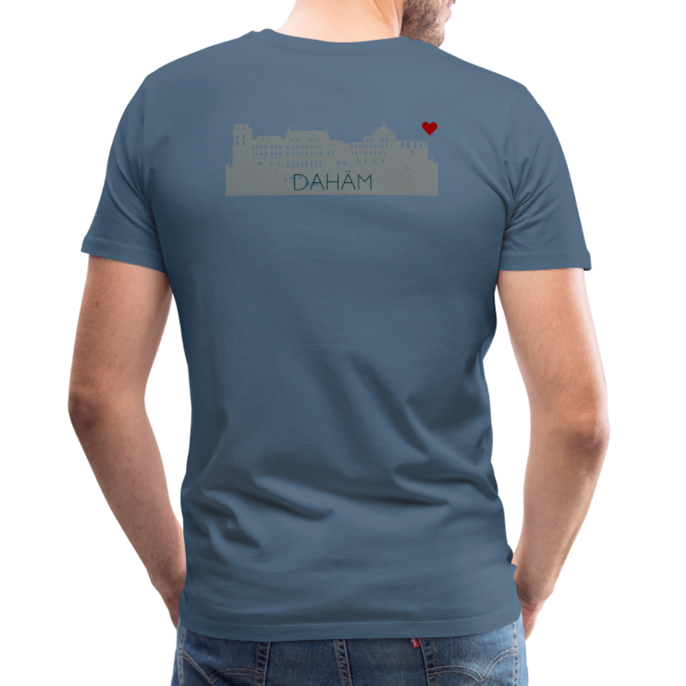 HERREN SHIRT - HEIDELBERGER SCHLOSS DAHÄM (DESIGN HINTEN) TRANSPARENT - Blaugrau