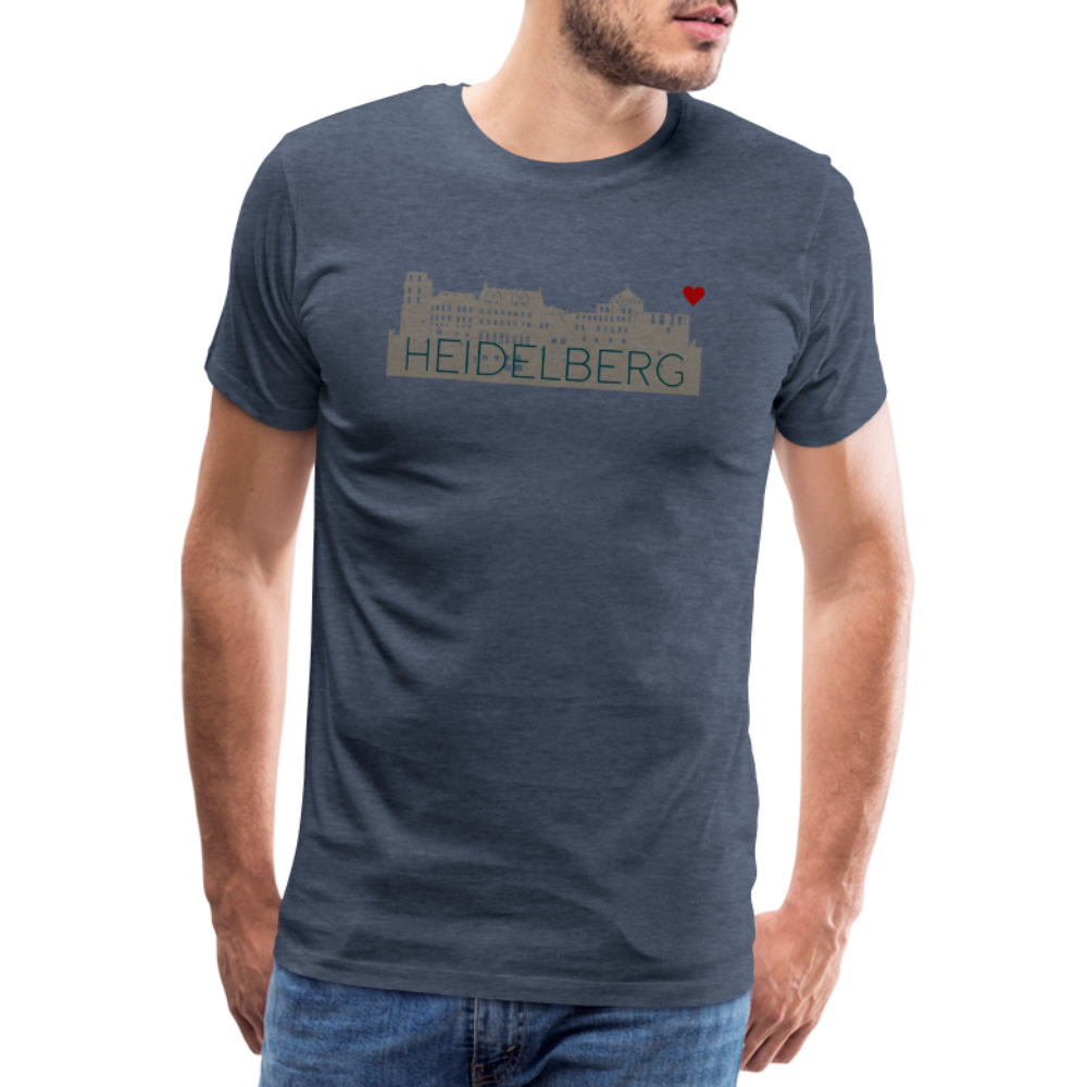 HERREN SHIRT - HEIDELBERGER SCHLOSS TRANSPARENT - Blau meliert
