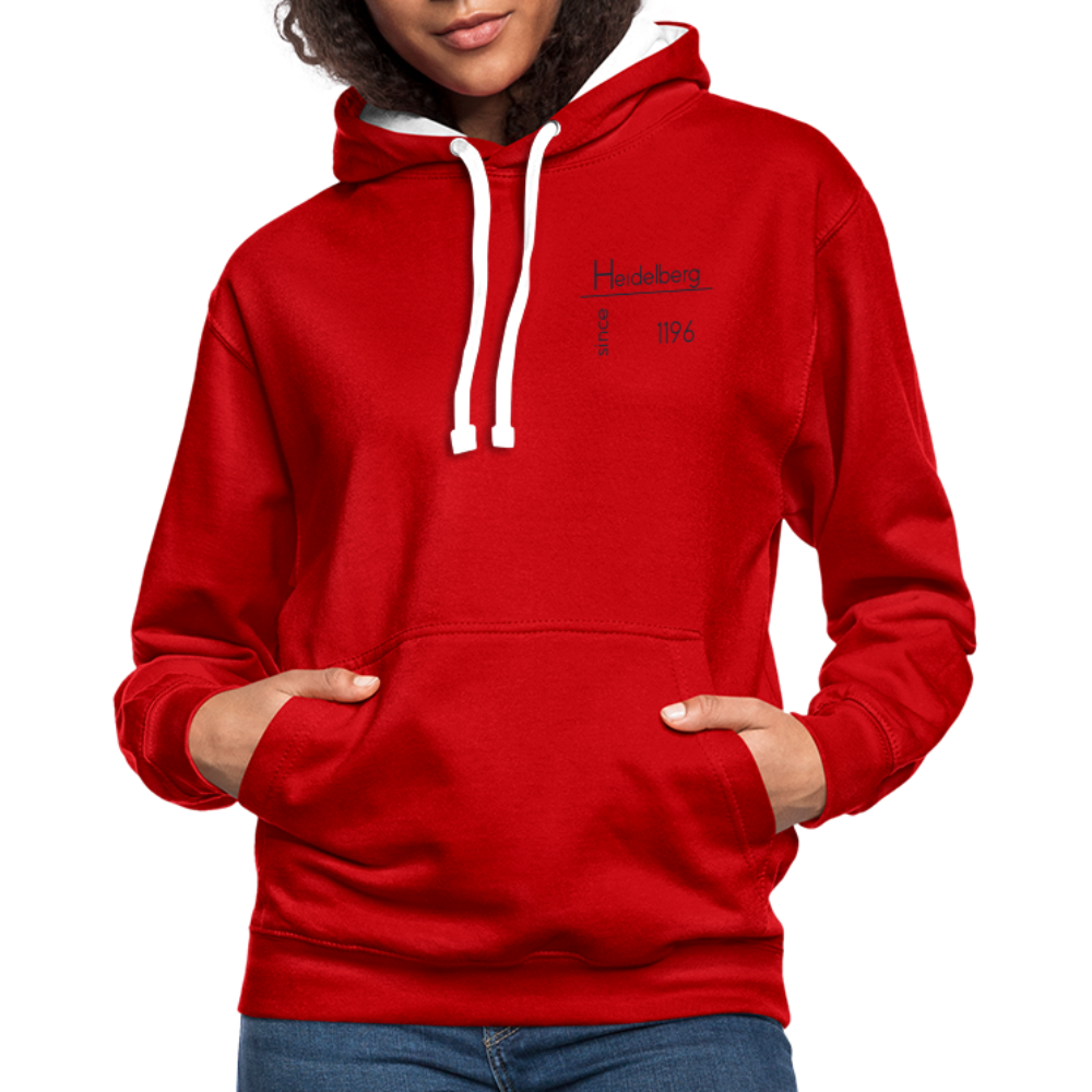 UNISEX HOODIE - HEIDELBERG SINCE TRANSPARENT - Rot/Weiß