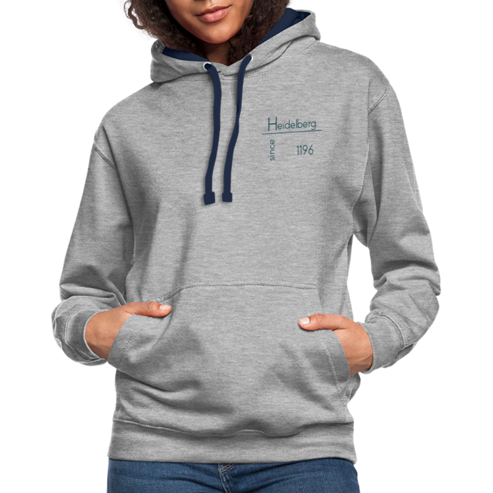 UNISEX HOODIE - HEIDELBERG SINCE TRANSPARENT - Grau meliert/Navy