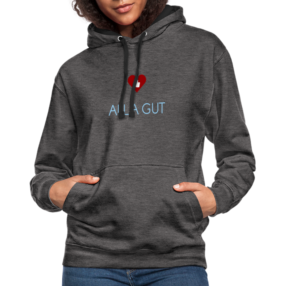 UNISEX HOODIE - ALLA GUT DARK - Anthrazit/Schwarz