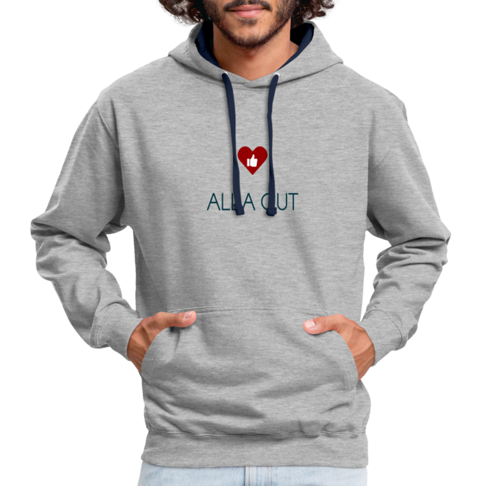 UNISEX HOODIE - ALLA GUT TRANSPARENT - Grau meliert/Navy