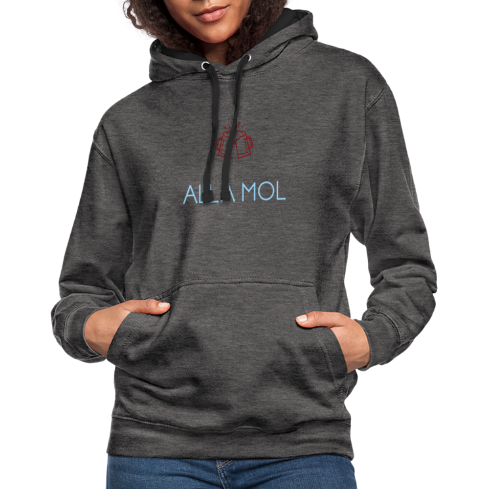 UNISEX HOODIE - ALLA MOL BIER DARK - Anthrazit/Schwarz