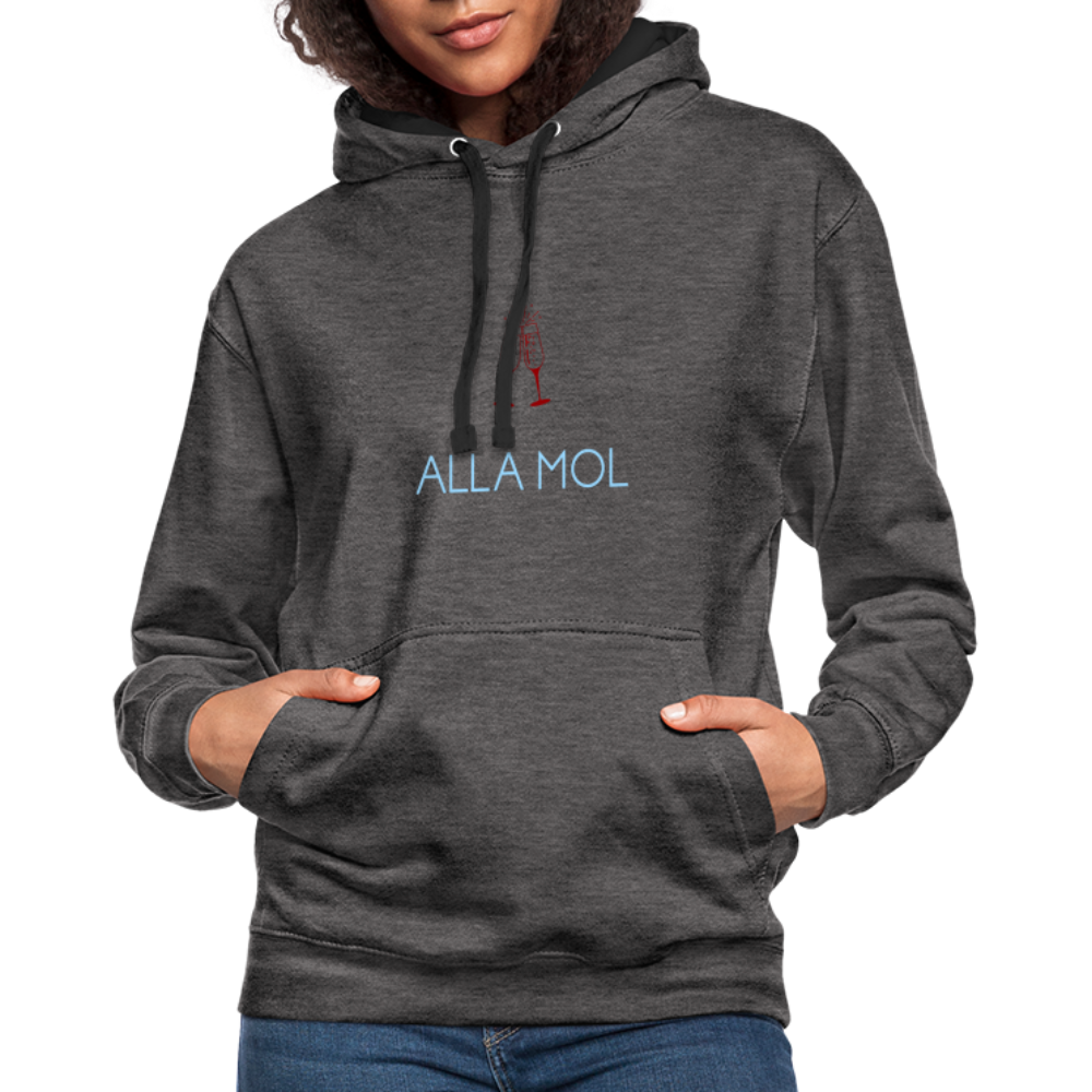 UNISEX HOODIE - ALLA MOL SEKT DARK - Anthrazit/Schwarz