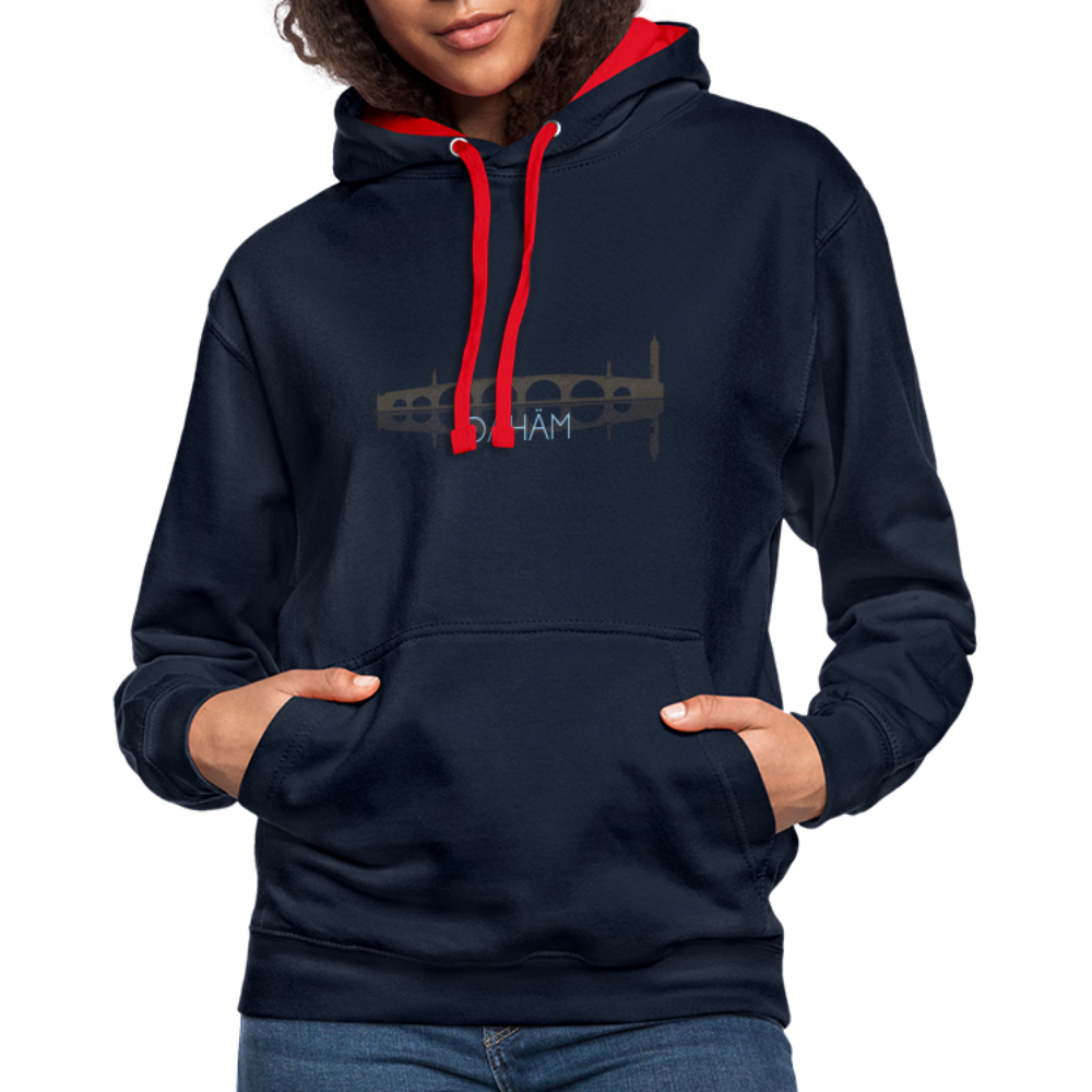 UNISEX HOODIE - ALTE BRÜCKE DAHÄM DARK - Navy/Rot