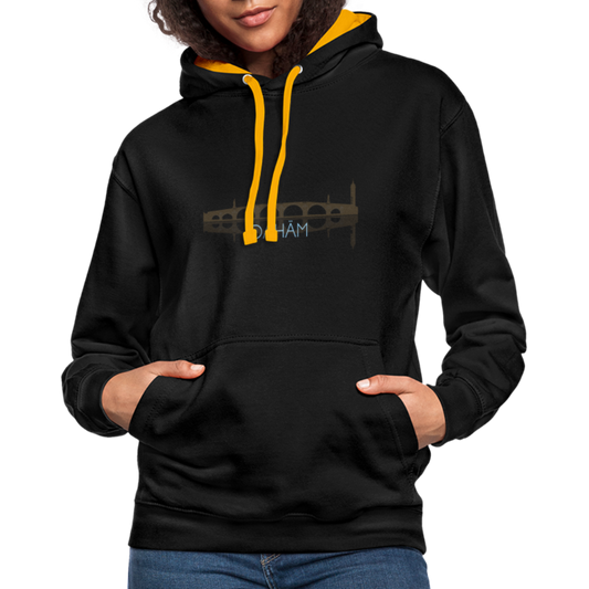 UNISEX HOODIE - ALTE BRÜCKE DAHÄM DARK - Schwarz/Gold