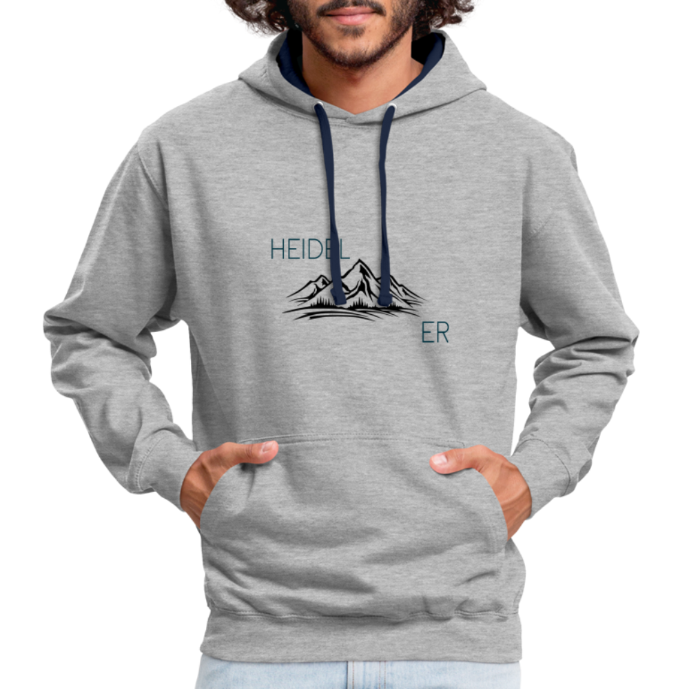 UNISEX HOODIE - HEIDEL(BERG)ER TRANSPARENT - Grau meliert/Navy