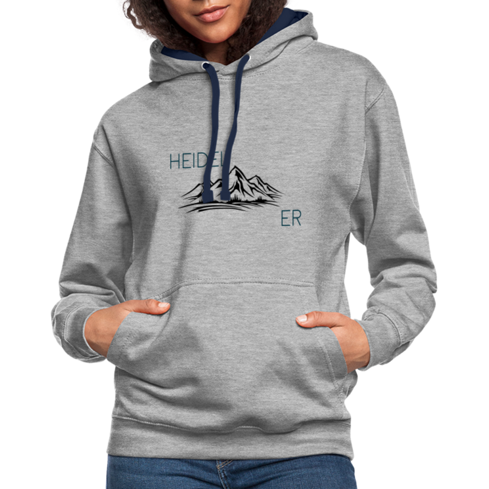 UNISEX HOODIE - HEIDEL(BERG)ER TRANSPARENT - Grau meliert/Navy