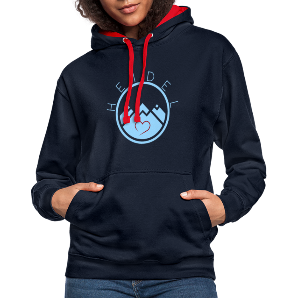 UNISEX HOODIE - HEIDELSTORE DARK - Navy/Rot