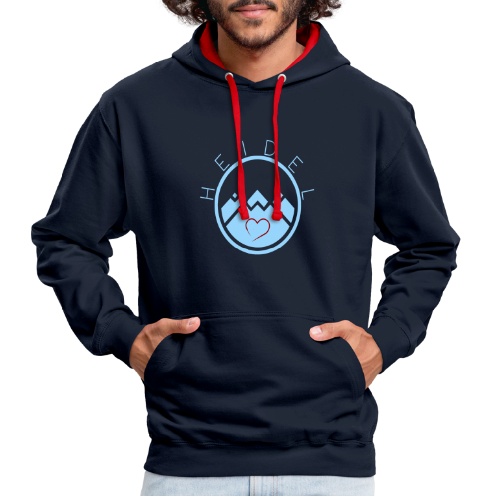 UNISEX HOODIE - HEIDELSTORE DARK - Navy/Rot