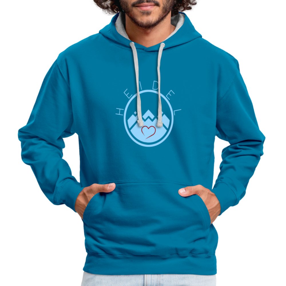UNISEX HOODIE - HEIDELSTORE DARK - Pfauenblau/Grau meliert