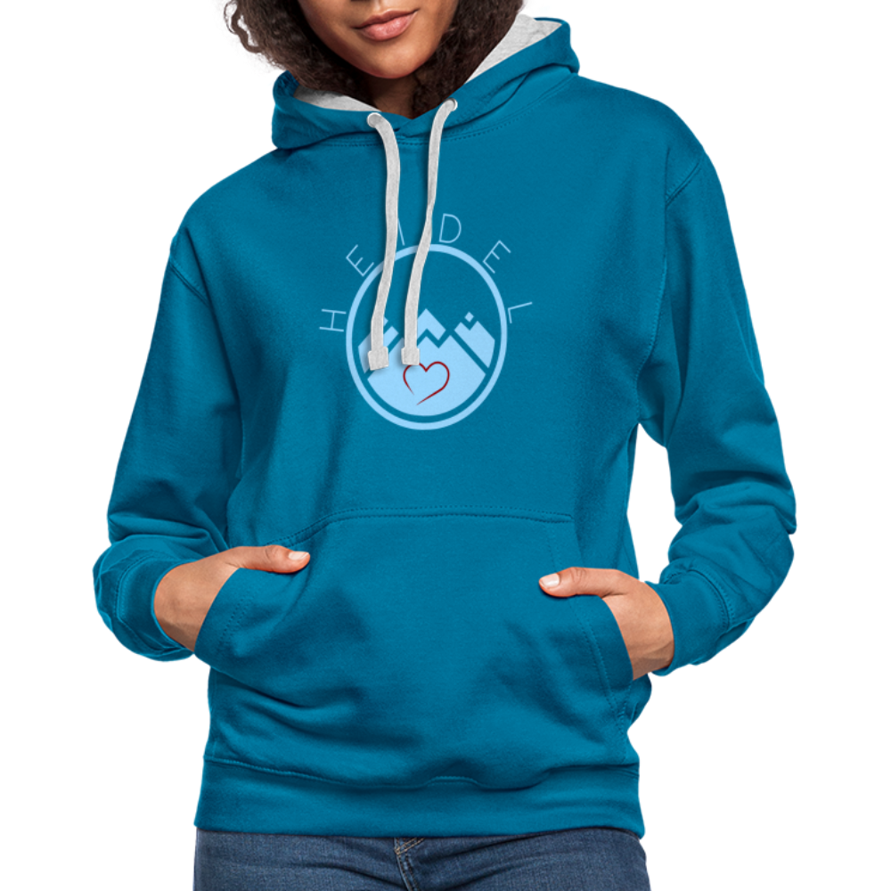 UNISEX HOODIE - HEIDELSTORE DARK - Pfauenblau/Grau meliert