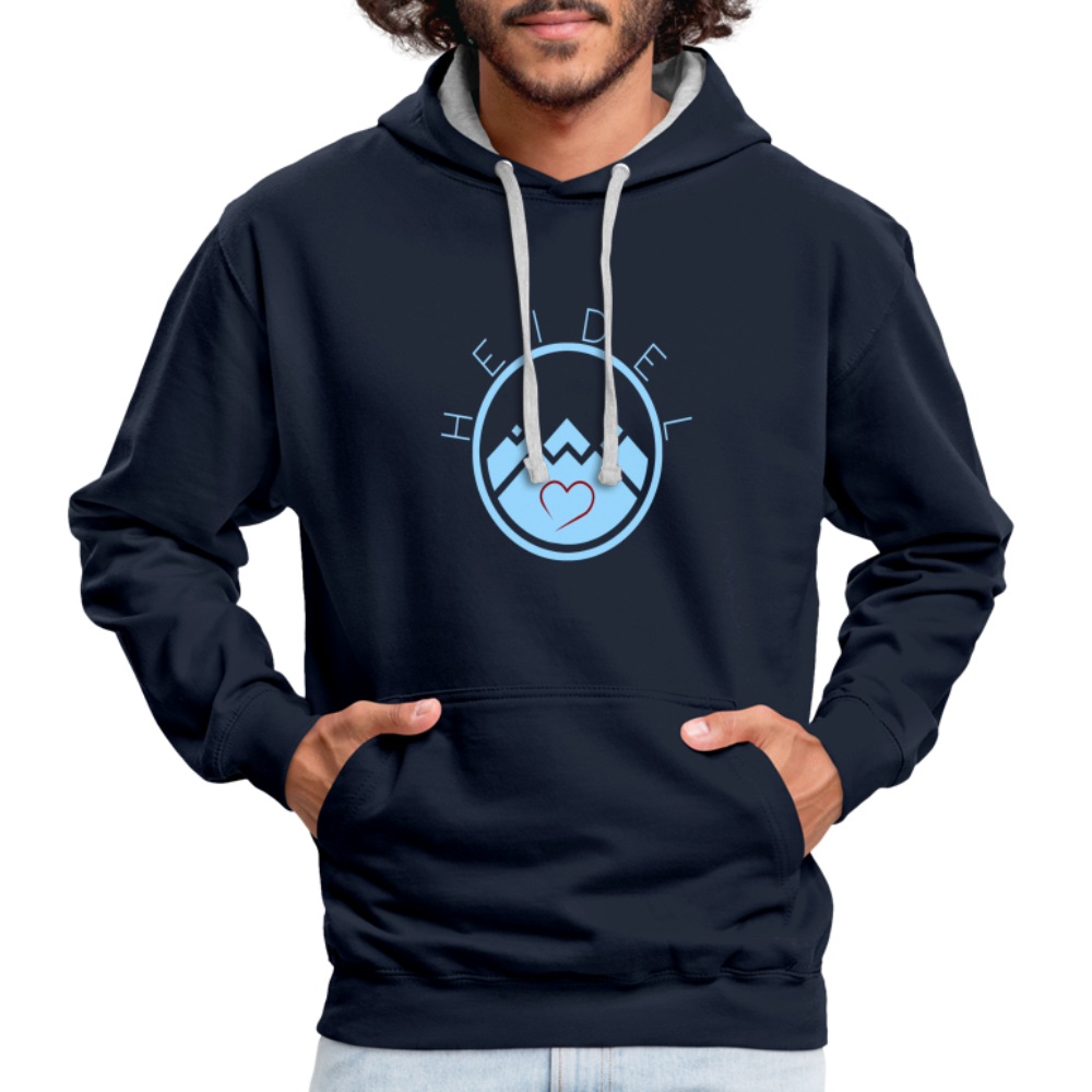 UNISEX HOODIE - HEIDELSTORE DARK - Navy/Grau meliert