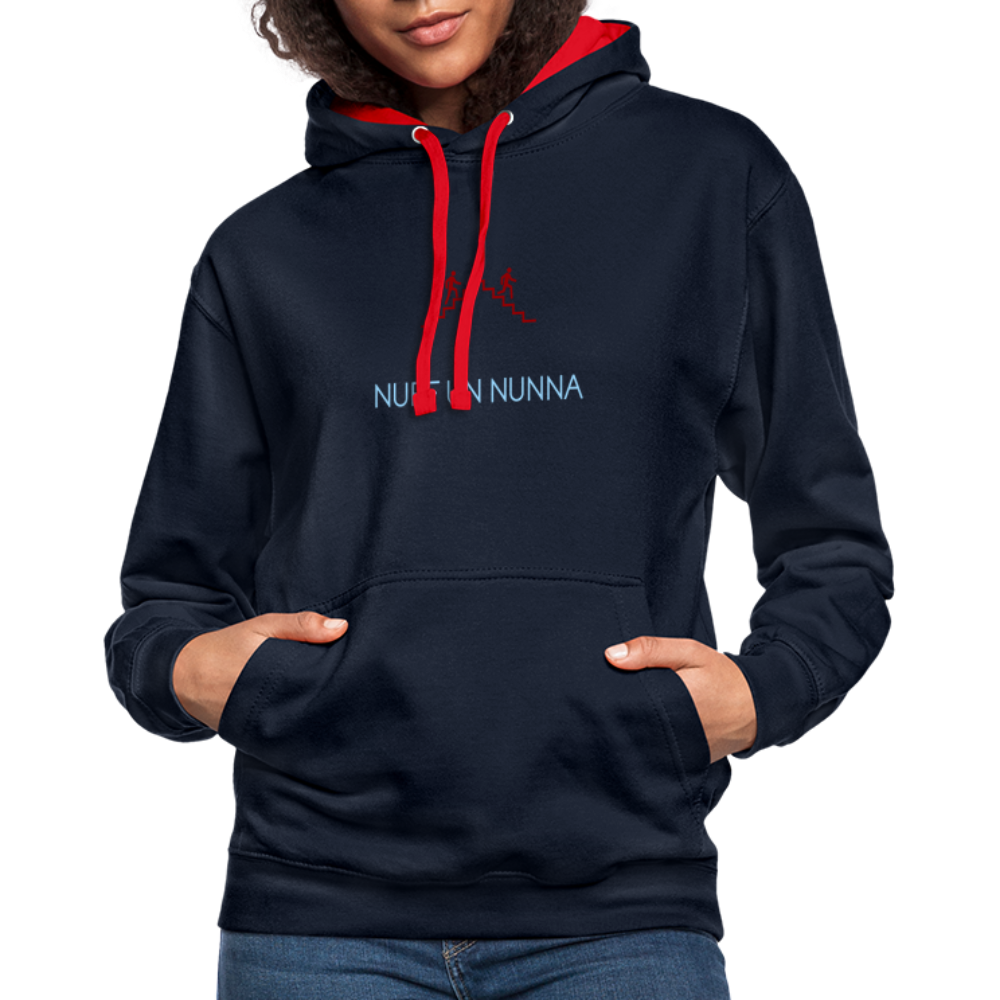 UNISEX HOODIE - NUFF UN NUNNA DARK - Navy/Rot