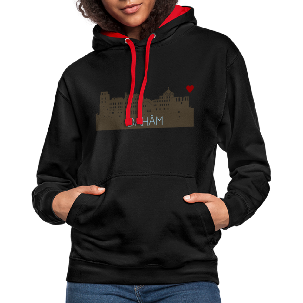UNISEX HOODIE - HEIDELBERGER SCHLOSS DAHÄM DARK - Schwarz/Rot